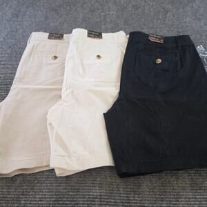 Kim Rogers Size 12 Lot of 3 Tummy Control 9" Twill Shorts Black White Khaki NWT